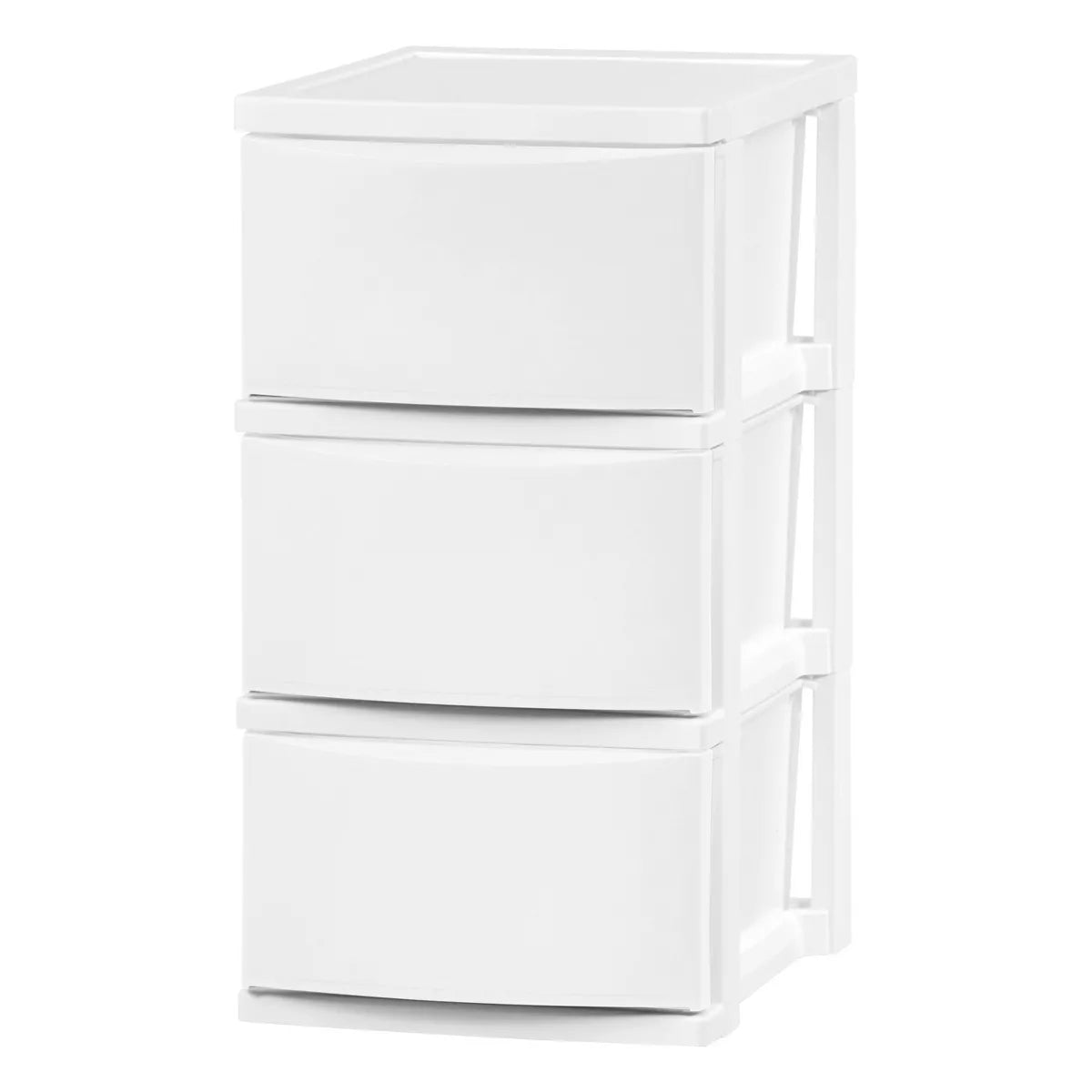IRIS 3 Drawer Plastic Storage Chests White