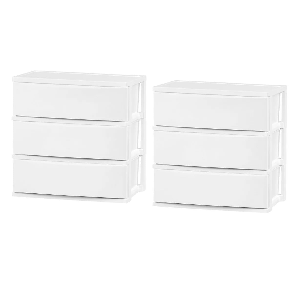 IRIS 3 Drawer Plastic Storage Chests White