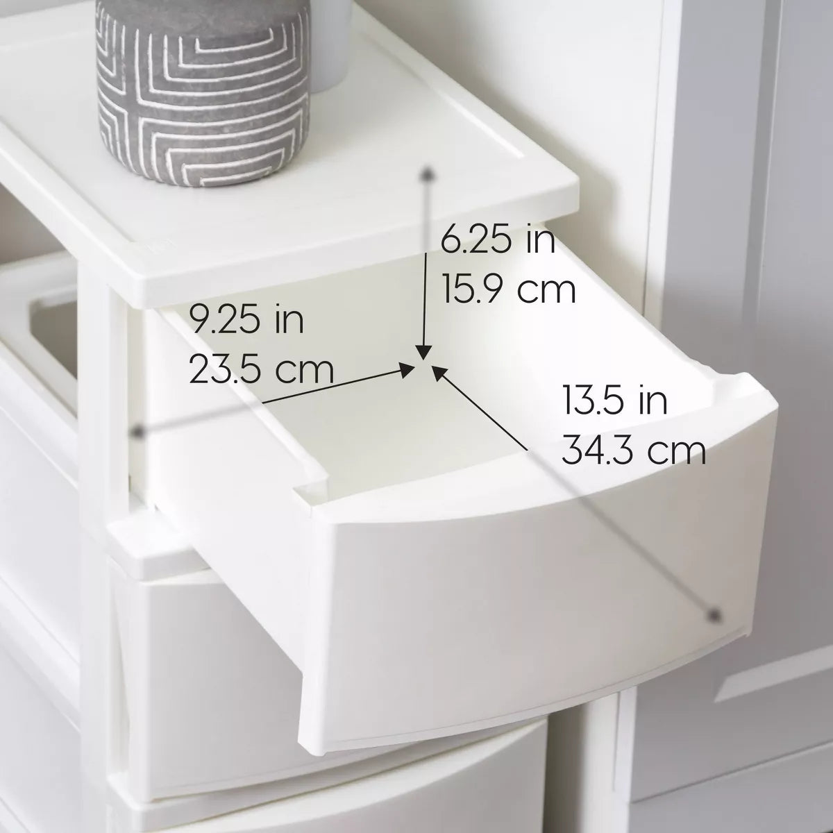 IRIS 3 Drawer Plastic Storage Chests White